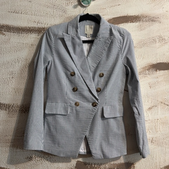 Joie Striped Seersucker Blazer - Picture 1 of 5